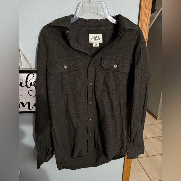 Field & Stream Men's Dark Green Flannel Button Down Shirt Size Small - Picture 1 of 5